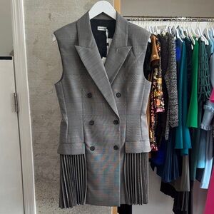 Grey Double-Breasted Mini Dress